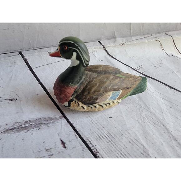 Lefton American Decoy Ceramic 'Wood Duck' 1983 No. 04022 Original Label - Picture 4 of 6